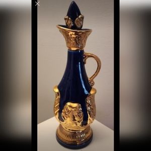 Jim Beam Decanter in Cobalt Blue and Gold